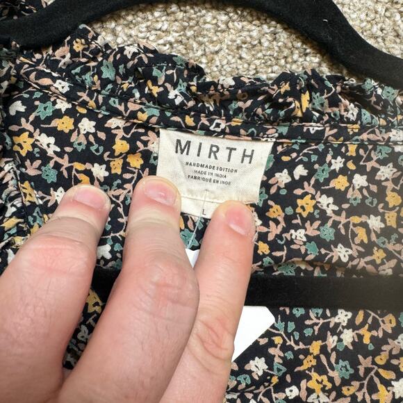 Mirth Floral Button Tie Collar Blouse - Picture 3 of 4